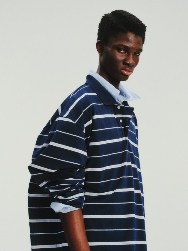 COOTIE 「Moss Stitch Border L/S Polo」 カノコボーダー ポロシャツ