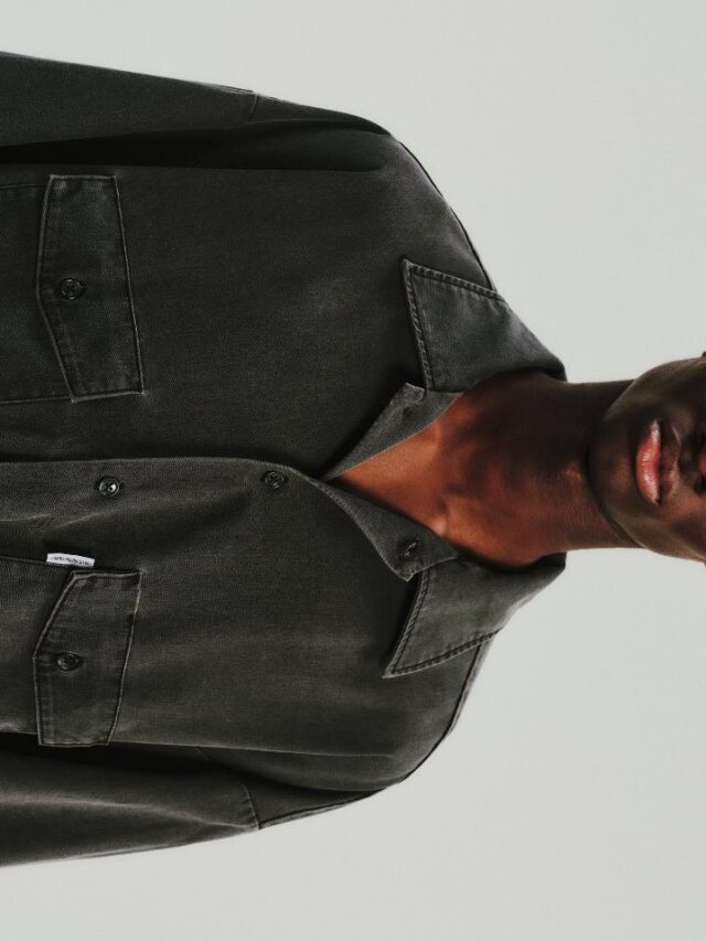 COOTIE 「Pigment Coating T/R Twill L/S Work Shirt」 オープンカラー