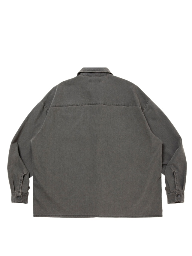 clore+ レディワークシャツ COOTIE 「Pigment Coating T/R Twill L/S Work Shirt」 オープンカラー