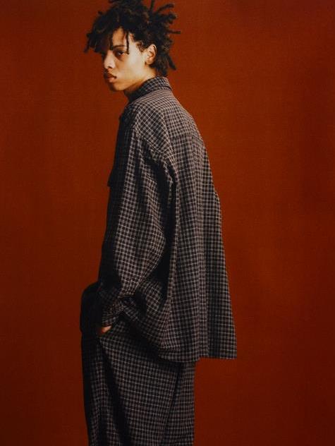 M【COOTIE】Amundsen Half Zip L/S／新品タグ付／送料込 COOTIE PRODUCTIONS / Amundsen Check Overized Half Zip L/S