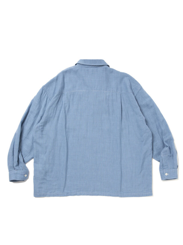 COOTIE 「Double Gauze Check Open Collar L/S Shirts」 オープン