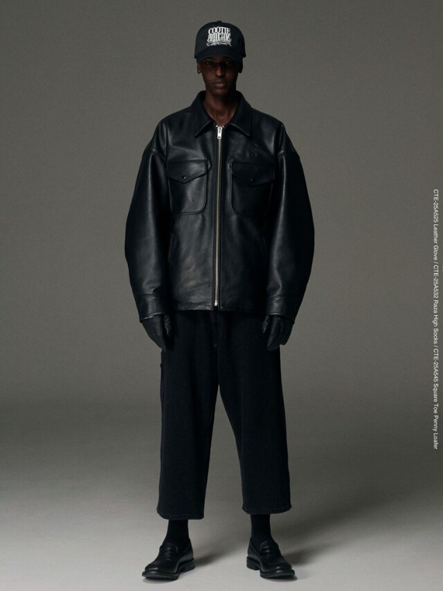 極美品 COOTIE スポーツジャケット L 名作 レザー ウール WALDES COOTIE 「Leather Policeman Jacket」 レザー ポリスマンジャケット