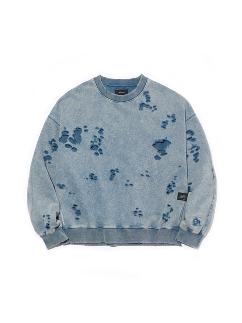 J.PRESS×KUROダメージ加工 クルーネック トレーナー J.PRESS×KUROダメージ加工 クルーネック トレーナー