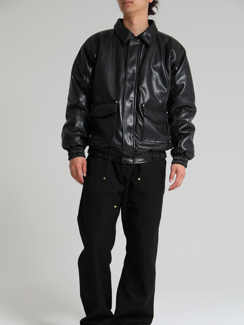 DELUXE 「NOTORIOUS」 ヴィーガンレザー A-2 パデッドジャケット