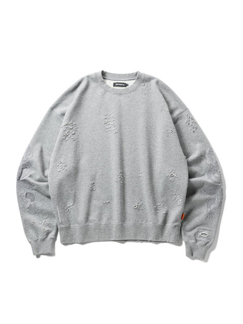 DELUXE x TIGHTBOOTH 「DELUXE x TIGHTBOOTH DAMAGE CREW SWEAT