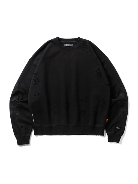 DELUXE x TIGHTBOOTH 「DELUXE x TIGHTBOOTH DAMAGE CREW SWEAT