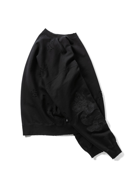 DELUXE x TIGHTBOOTH 「DELUXE x TIGHTBOOTH DAMAGE CREW SWEAT