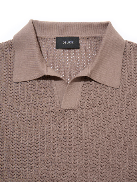 DELUXE 「GATSBY」 スキッパーニットポロシャツ