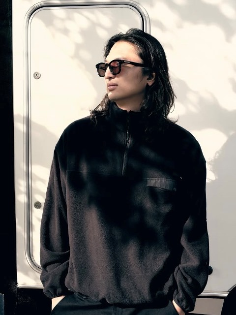 DELUXE 「D-Pet」 ハーフジップフリースシャツ