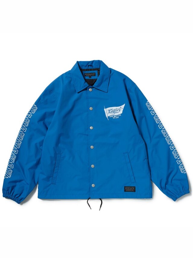 コーチジャケット 青 BIKE BAKA EVILACT 「BANDANA COACH JKT」 2レイヤー コーチジャケット