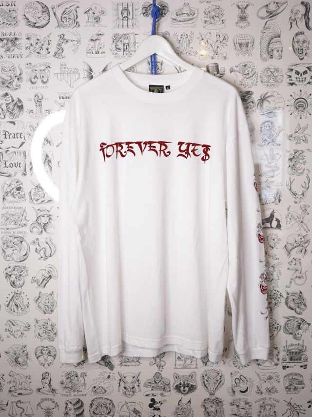 FOREVER YES 　「L/S TEE by Megu」　プリント ロングスリーブティーシャツ
