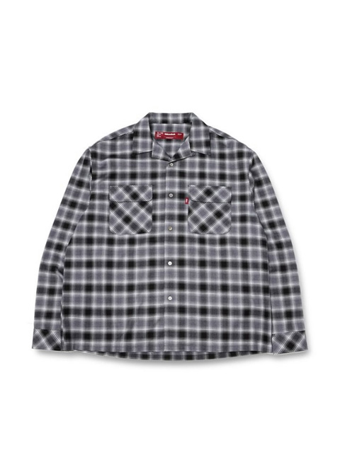 Hide and Seek 「Ombre Check L/S Shirt（24AW）」 オープンカラー 