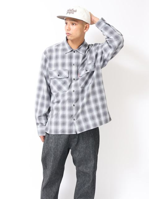Hide and Seek 「Ombre Check L/S Shirt」 オープンカラー