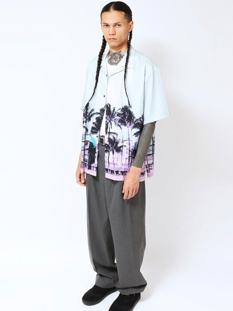 Hide and Seek 「Palmtree S/S Shirt」 オープンカラーシャツ