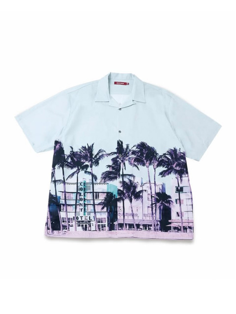 【HELLO SUNRISE】 HS x Hank Palm Tree LS Tee /追跡付 HELLO SUNRISE】 HS x Hank Palm Tree LS Tee /追跡付
