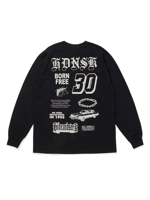 hide オフィシャル　ロングスリーブTシャツ HIDEANDSEEK(ハイドアンドシーク) ロングスリーブTシャツ HDNSK