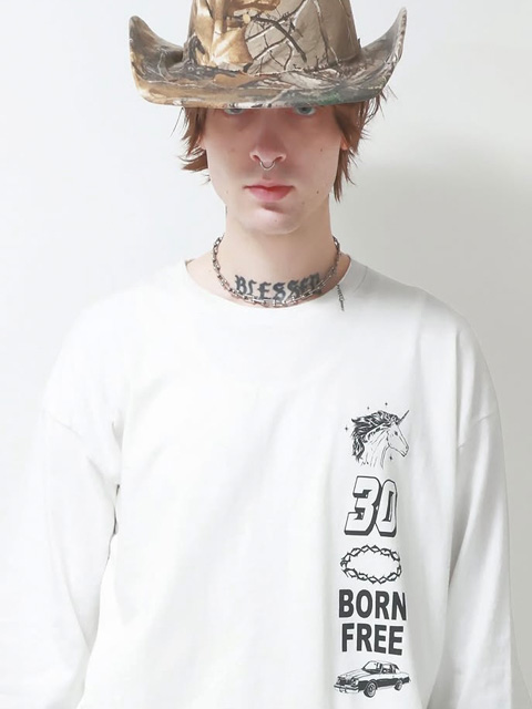 Hide and Seek 「30 L/S Tee」 ロングスリーブプリントティーシャツ