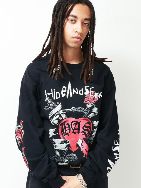 Hide and Seek 「Heart And Dagger L/S Tee（FRONT）」 ロングスリーブ