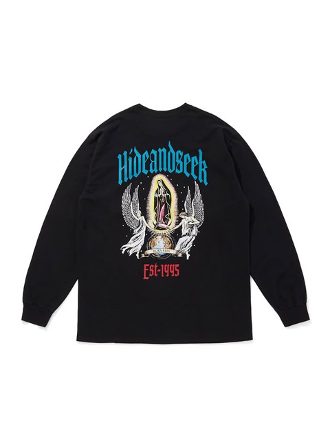 hide オフィシャル　ロングスリーブTシャツ Hide and Seek 「St Maria L/S Tee（BACK）」 プリントロングスリーブ
