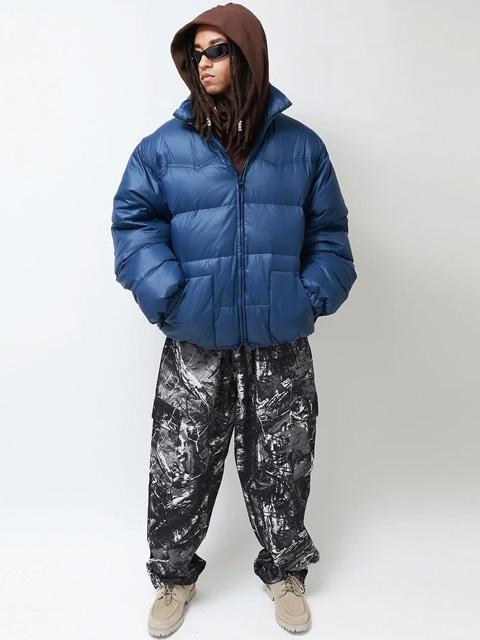 Hide and Seek 「Western Down Jacket」 ナイロン ダウンジャケット