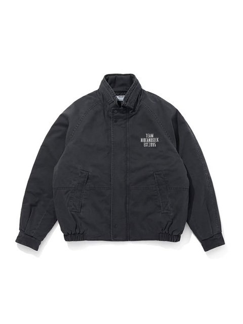 Hide and Seek ナイロンジャケット L ブラック/グレー ハイドアンドシーク ナイロンジャケット HIDE AND SEEK - NYLON ZIP