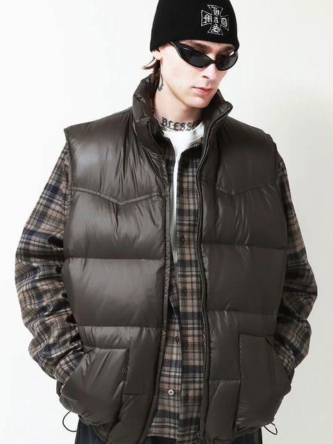 Hide and Seek 「Western Down Vest」 ナイロン ダウンベスト