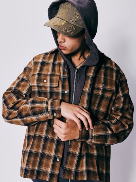 Hide and Seek 「Flannel Check L/S Shirt」 オープンカラー