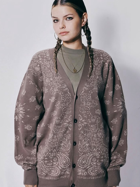 Hide and Seek 「Bandana Cardigan」 ジャガード コットンニット