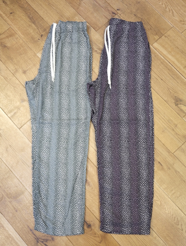 CALEE　　「STRIPE PATTERN RELAX PANTS」　レーヨン イージーパンツ