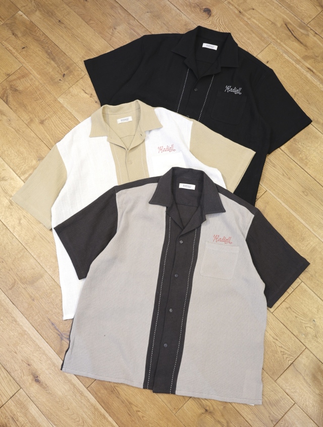 RADIALL　　「FLEETLINE - REGULAR COLLARED SHIRT S/S」　 パナマクロス オープンカラーシャツ
