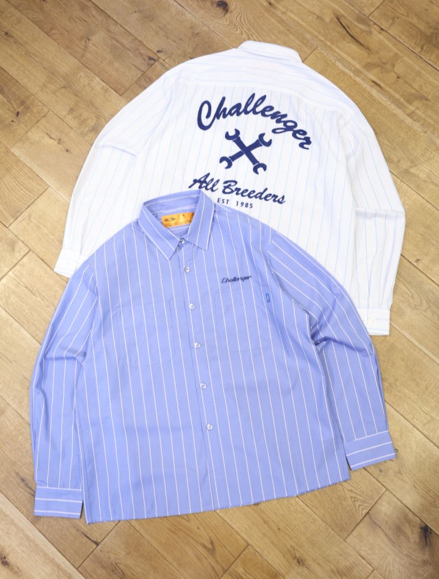 CHALLENGER　「L/S STRIPE MECHANIC SHIRT」　レギュラーカラーストライプシャツ