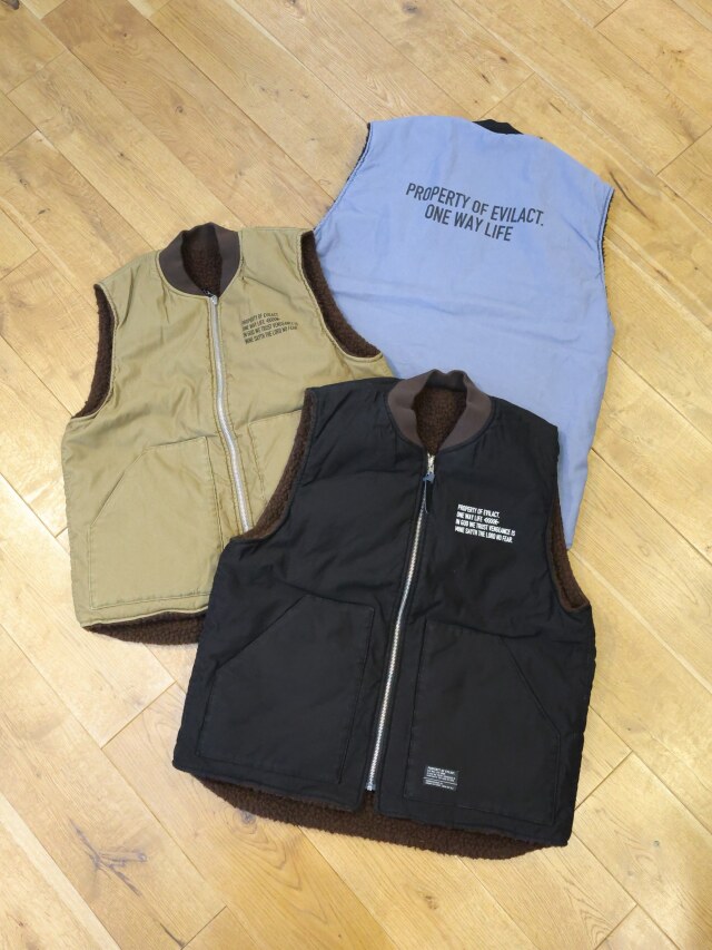 EVILACT 　「CODE RV VEST」　リバーシブル ボアワークベスト