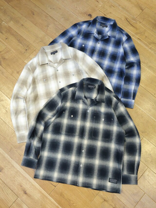 EVILACT 　　「OMBLE CHECK LS」　オンブレーチェックシャツ