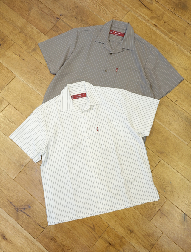 Hide and Seek　「Striped S/S Shirt」　オープンカラーストライプシャツ