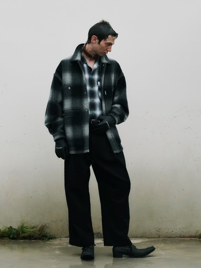 COOTIE 「T/W Open Collar L/S Shirt＜CHECK＞」 オープンカラー  