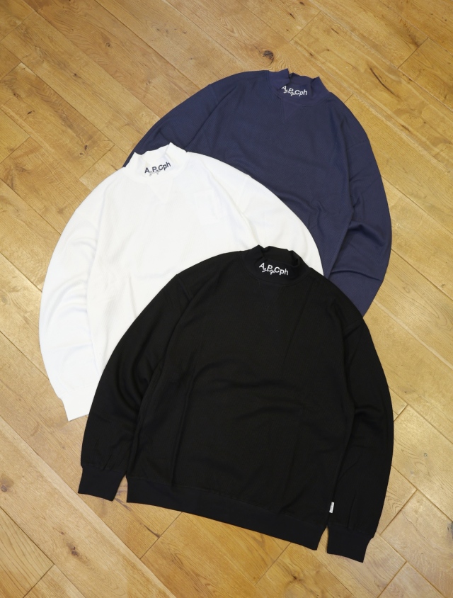 A.P.C.Golf × CAPTAINS HELM GOLF　　「A.P.Cph/Golf THERMAL L/S MOCK NECK TEE」 　サーマル モックネックロングスリーブティーシャツ