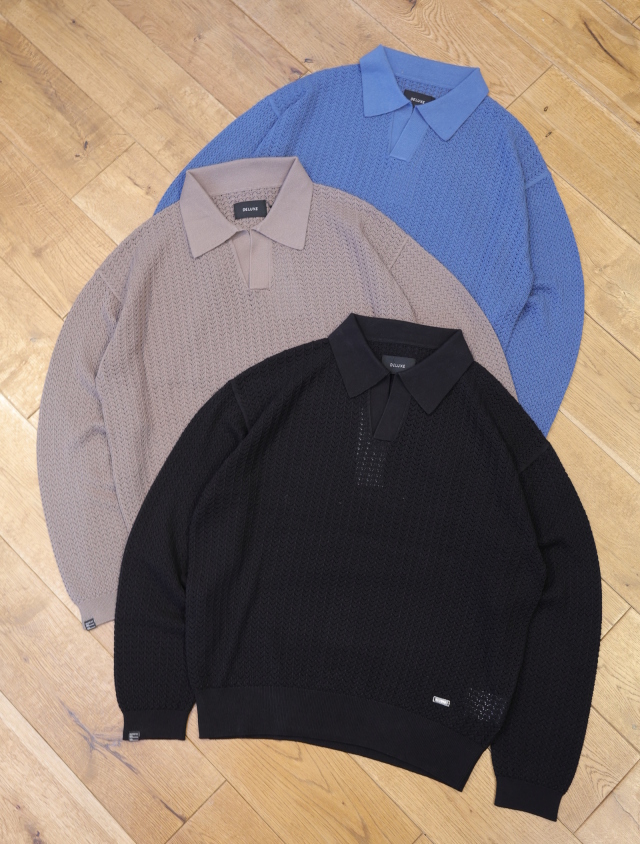 DELUXE 　「GATSBY」　スキッパー ニットシャツ