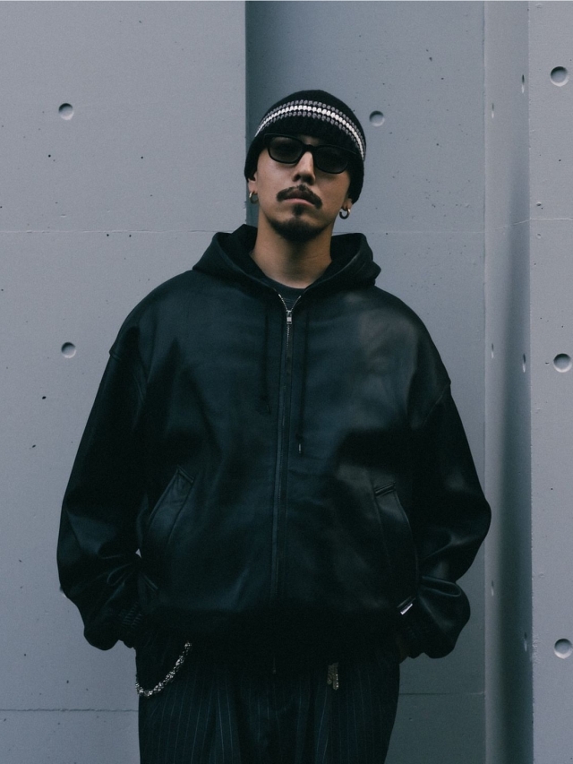 COOTIE 「Leather Zip Hoodie」 レザー ジップフーディージャケット
