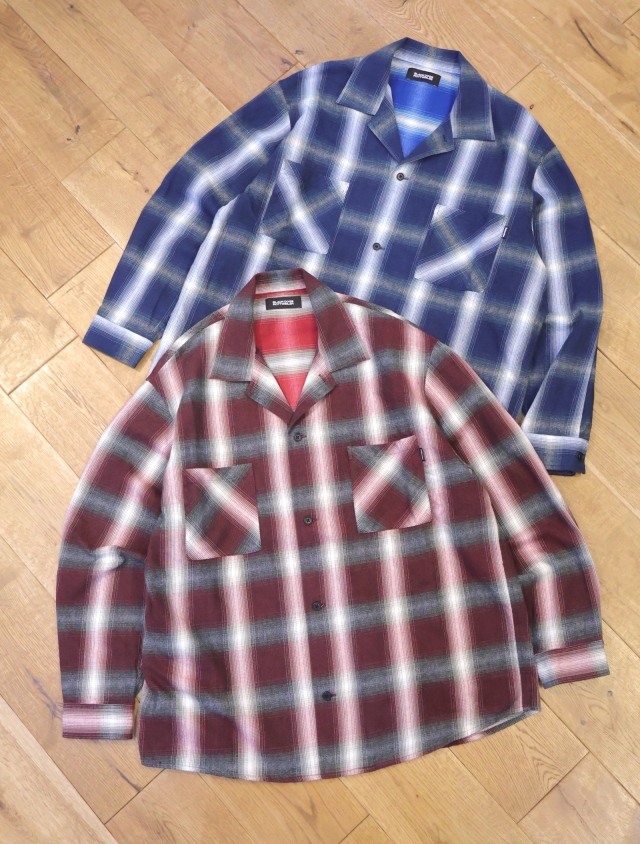 SAPEur サプール ワイドカラーチェックシャツ サイズL L/S-SHIRTS(長袖シャツ)