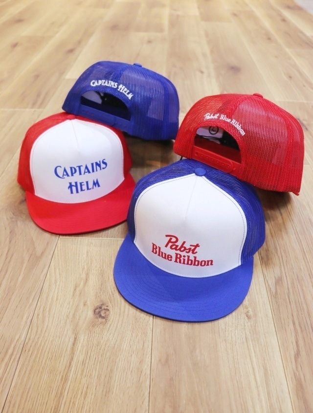 Pabst Blue Ribbon × CAPTAINS HELM　　「#BRAND COLOR MESH CAP」 　5パネル メッシュキャップ
