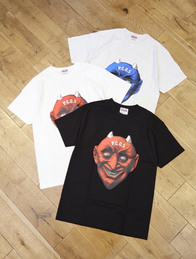 【4月26日 発売！】PORKCHOP GARAGE SUPPLY　「DEVIL FACE TEE」  プリントティーシャツ