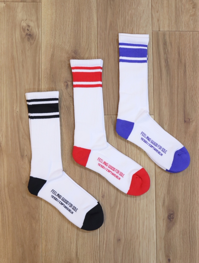 VIBSOX × CAPTAINS HELM 　「#PLAYERS RIB LINE SOCKS」 　ソックス