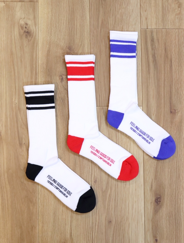 VIBSOX × CAPTAINS HELM 　「#PLAYERS RIB LINE SOCKS」 　ソックス