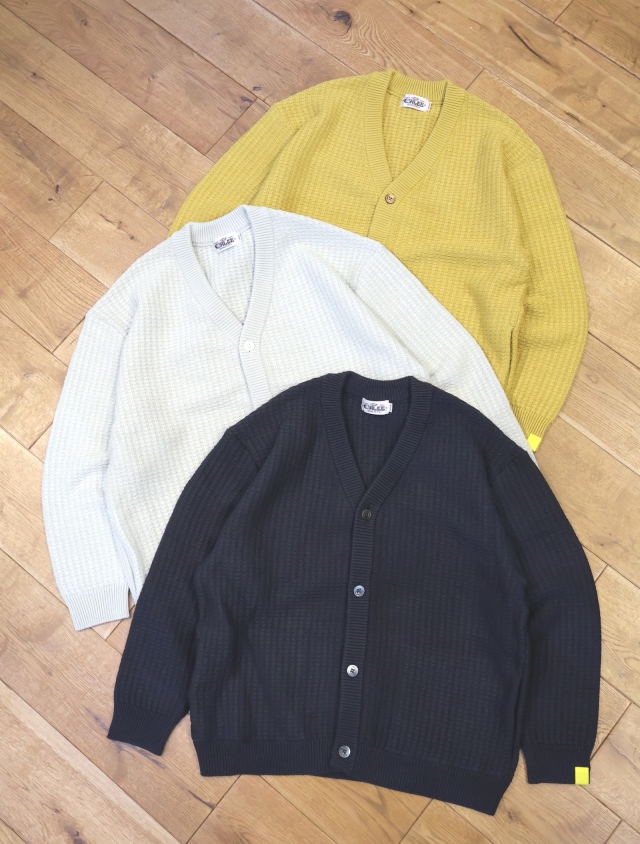 CALEE 　 「×EYYA KNIT BIG WAFFLE KNIT CRADIGAN」  ビッグワッフルニットカーディガン
