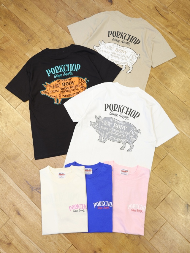 【6月28日 発売！】PORKCHOP GARAGE SUPPLY　「PORK BACK TEE」  プリントティーシャツ