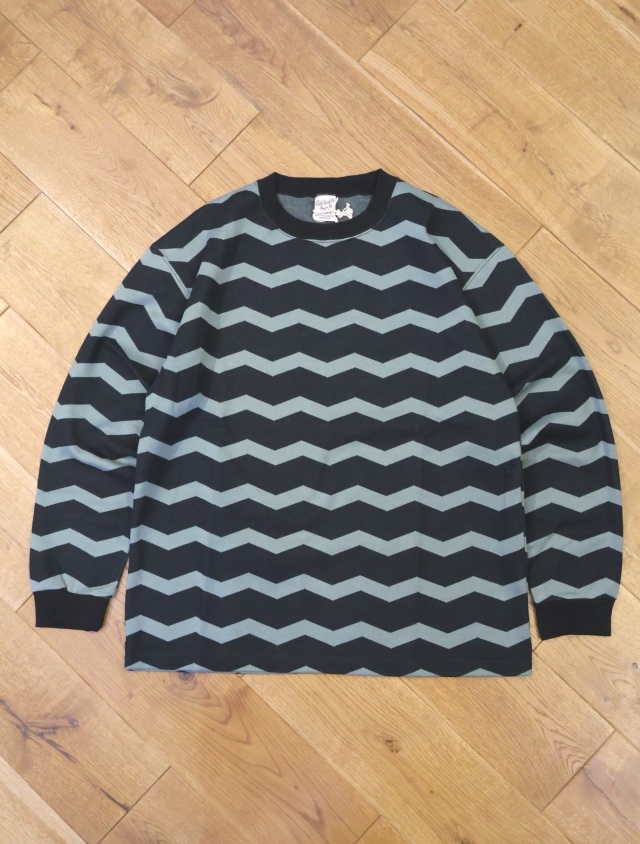CALEE 　 「ZIGZAG DOUBLE JACQUARD BORDER L/S CS」    ダブルジャガード ボーダーロングスリーブティーシャツ
