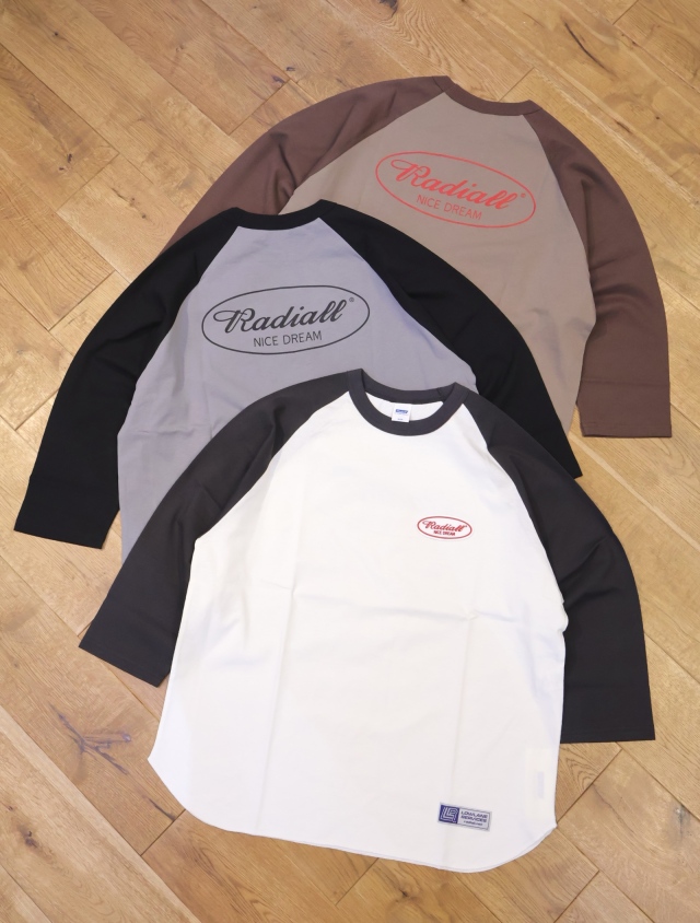 RADIALL 　「OVAL - CREW NECK RAGLAN SHIRT 3Q/S」　ラグラン クォータースリーブティーシャツ