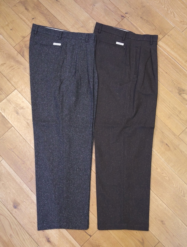 COOTIE　「Silk Nep Herringbone 2 Tuck Wide Trousers」　2タック ワイドシルエット トラウザーパンツ