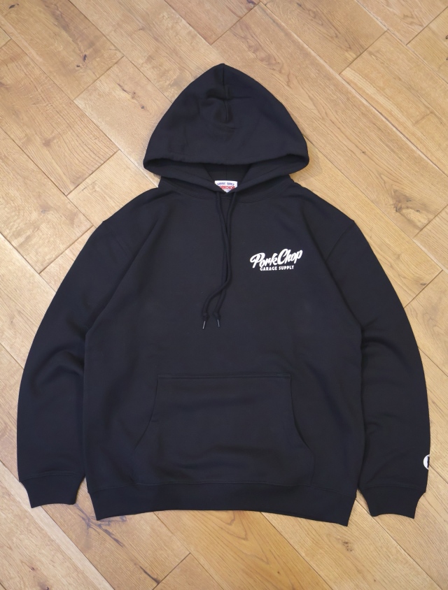 PORKCHOP CALLI SCRIPT HOODIE【新品・未使用】 PORKCHOP GARAGE SUPPLY - 【ラスト1点】SCRIPT PORK HOODIE (BLACK