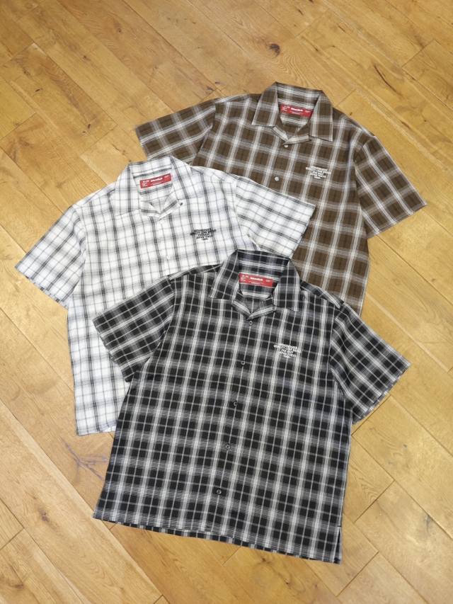 Hide and Seek　「Check S/S Shirt」　オープンカラーチェックシャツ